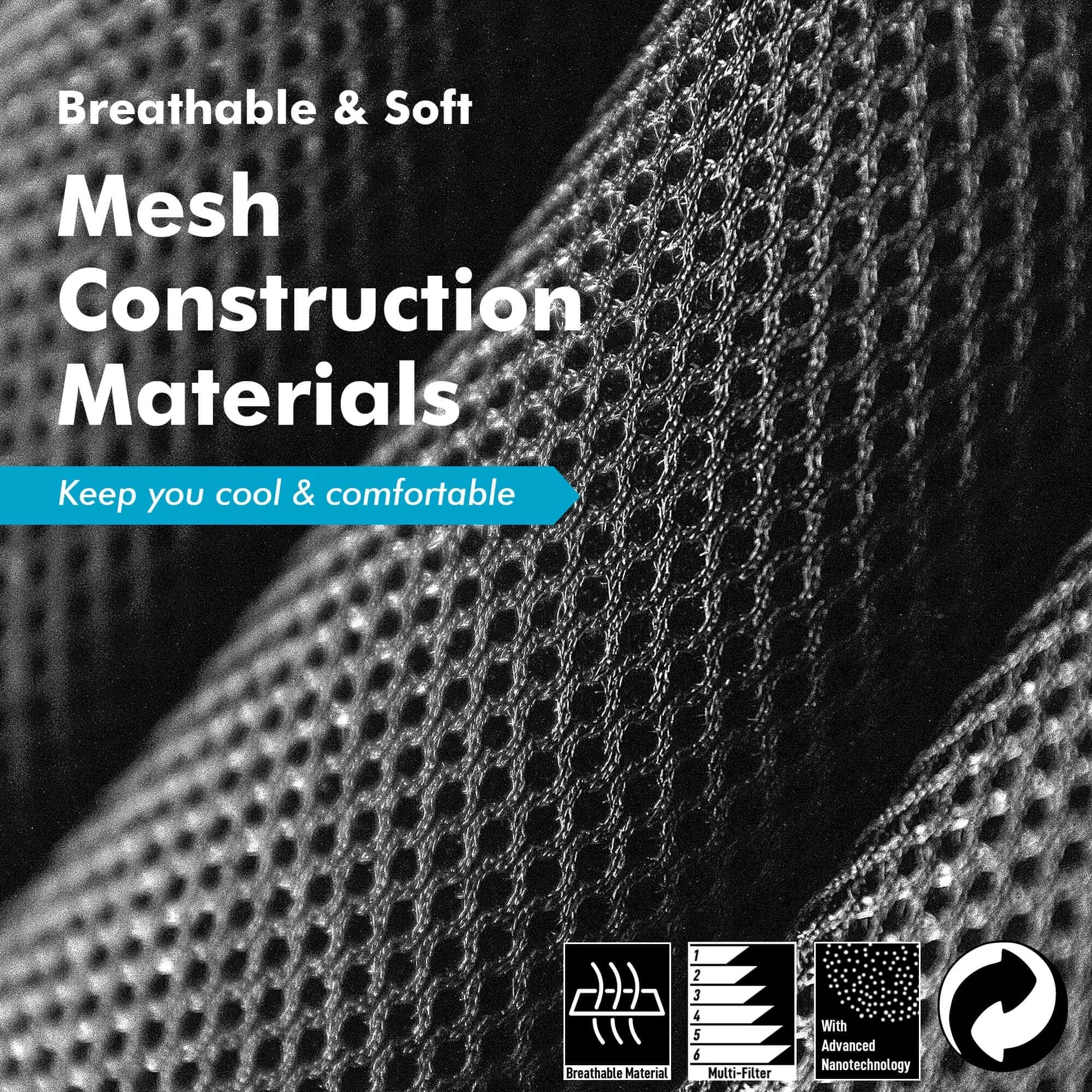dust mask with breathable mesh fabric