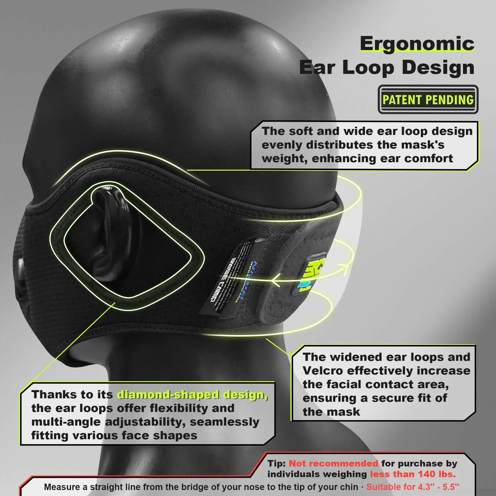 A6 dust mask diamond-shaped ear loops