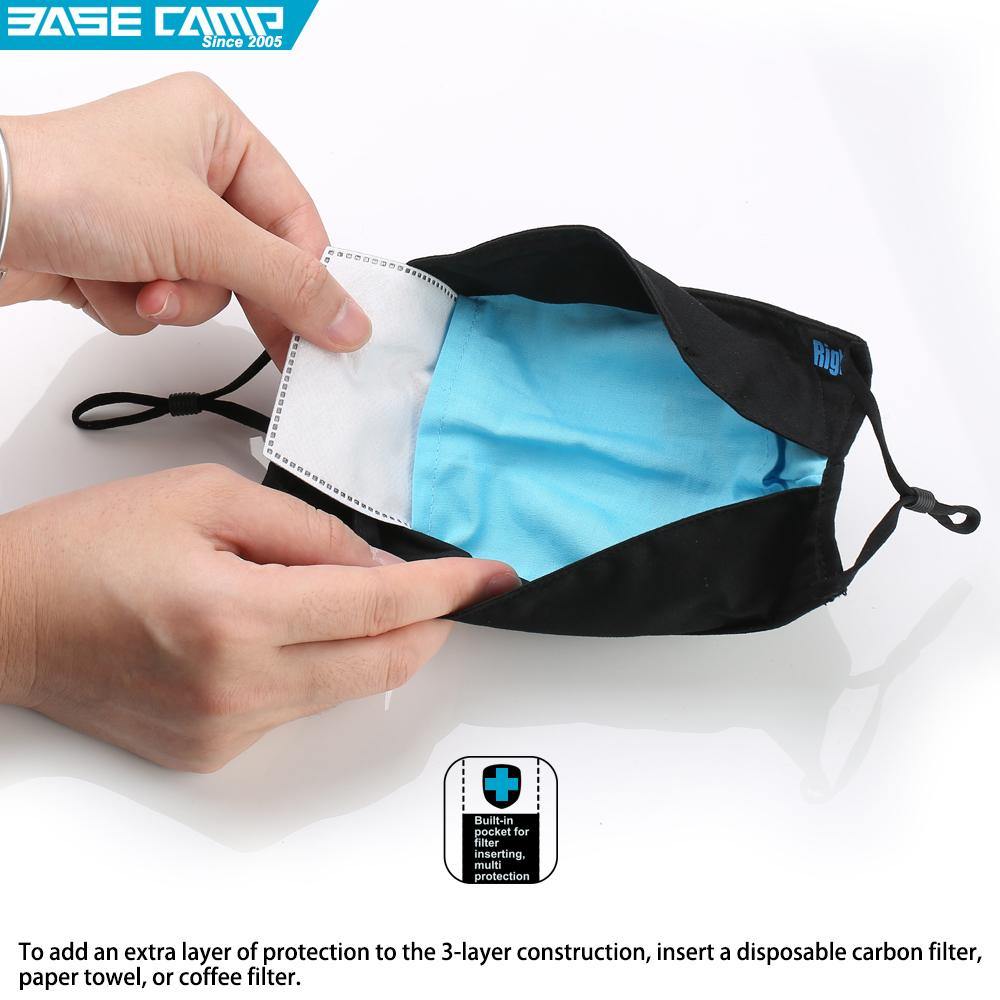 accordion face masks, 100% cotton cloth face mask with filter pocket