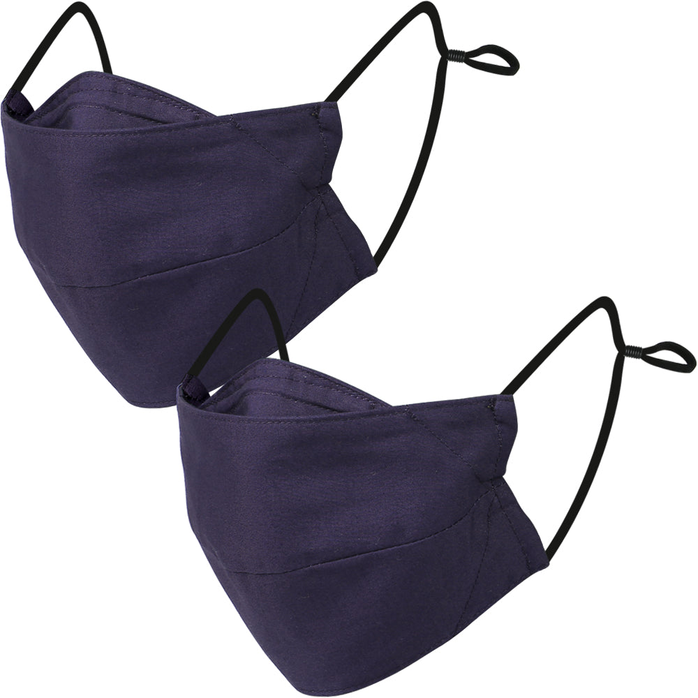accordion face masks, fabric face mask in black color 2-pack