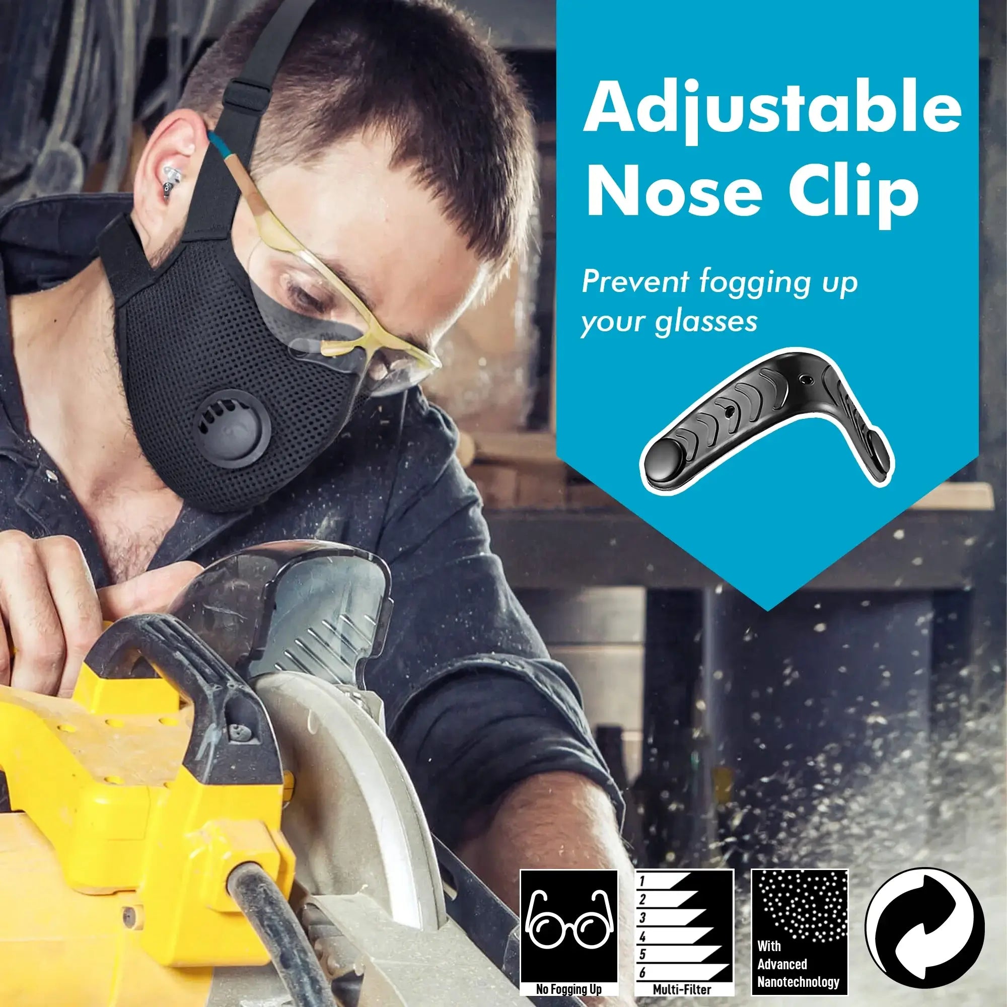  dust mask with adjustable nose clip