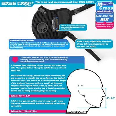  M Cross dust mask size guidance